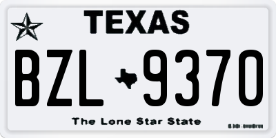 TX license plate BZL9370