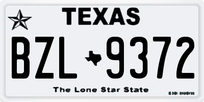 TX license plate BZL9372