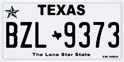 TX license plate BZL9373