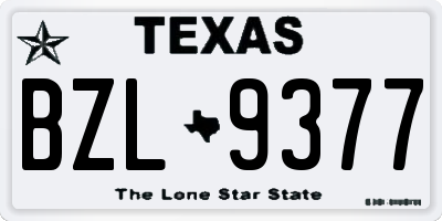 TX license plate BZL9377