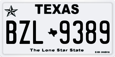 TX license plate BZL9389