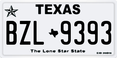 TX license plate BZL9393