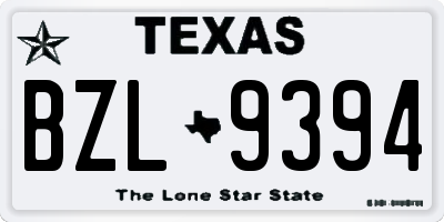 TX license plate BZL9394