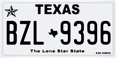 TX license plate BZL9396