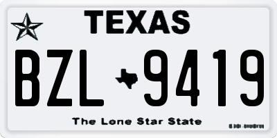 TX license plate BZL9419