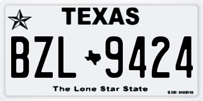 TX license plate BZL9424