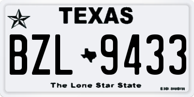TX license plate BZL9433