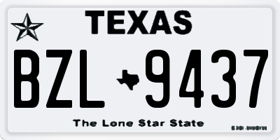 TX license plate BZL9437