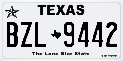TX license plate BZL9442