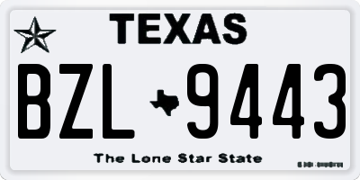 TX license plate BZL9443