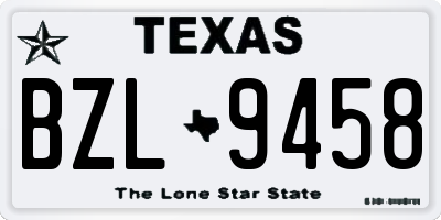 TX license plate BZL9458