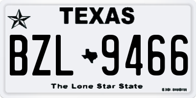 TX license plate BZL9466