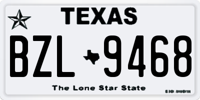 TX license plate BZL9468