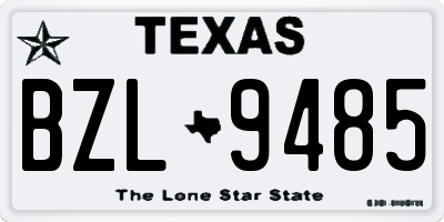 TX license plate BZL9485