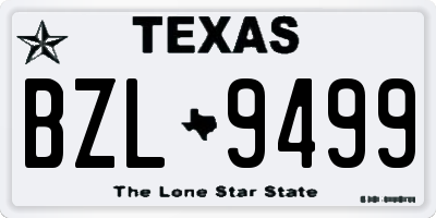 TX license plate BZL9499