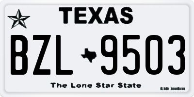 TX license plate BZL9503