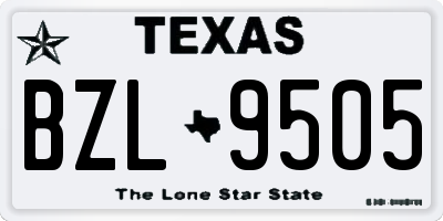 TX license plate BZL9505
