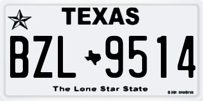 TX license plate BZL9514
