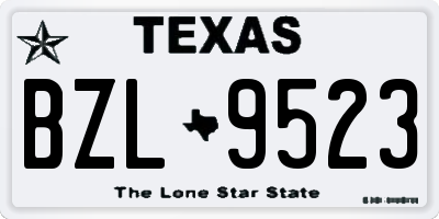 TX license plate BZL9523