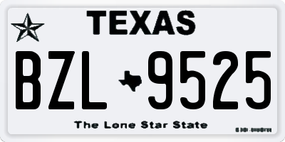 TX license plate BZL9525