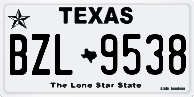 TX license plate BZL9538