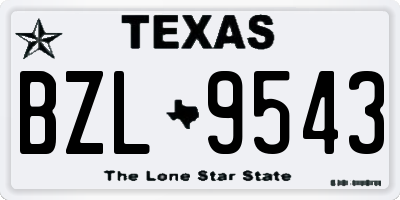 TX license plate BZL9543