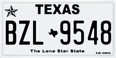 TX license plate BZL9548