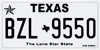 TX license plate BZL9550