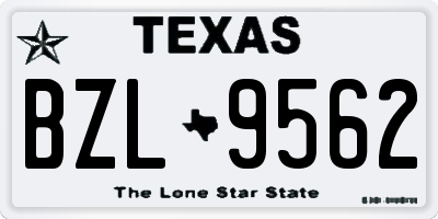 TX license plate BZL9562
