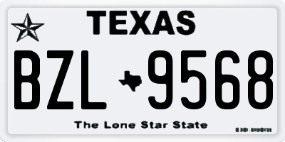 TX license plate BZL9568