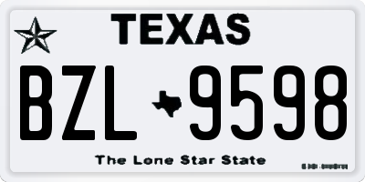 TX license plate BZL9598