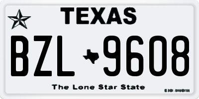 TX license plate BZL9608