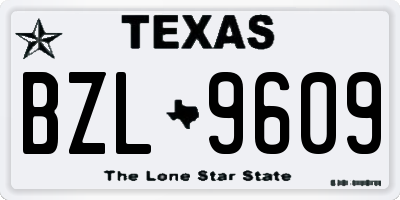 TX license plate BZL9609