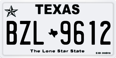 TX license plate BZL9612