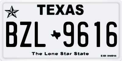 TX license plate BZL9616