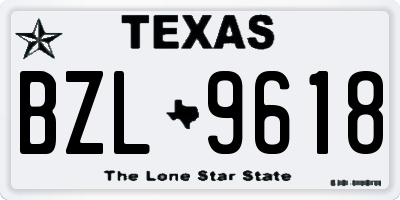 TX license plate BZL9618