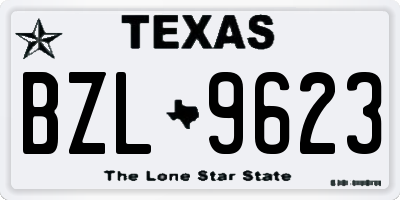 TX license plate BZL9623