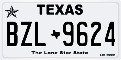 TX license plate BZL9624