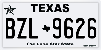 TX license plate BZL9626