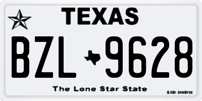 TX license plate BZL9628