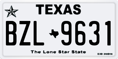 TX license plate BZL9631