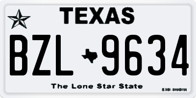 TX license plate BZL9634