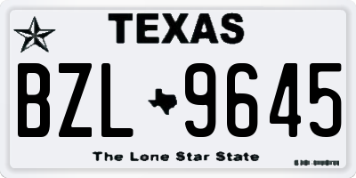 TX license plate BZL9645