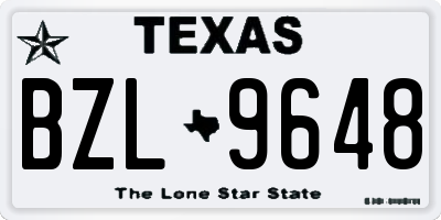 TX license plate BZL9648