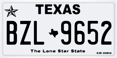 TX license plate BZL9652