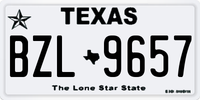 TX license plate BZL9657