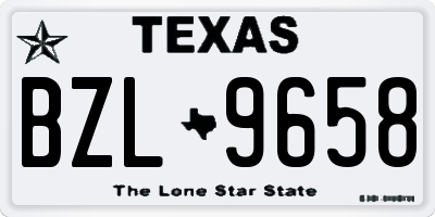 TX license plate BZL9658