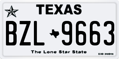 TX license plate BZL9663