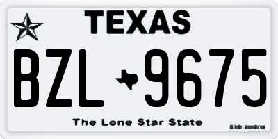 TX license plate BZL9675