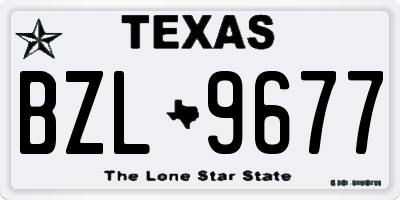 TX license plate BZL9677